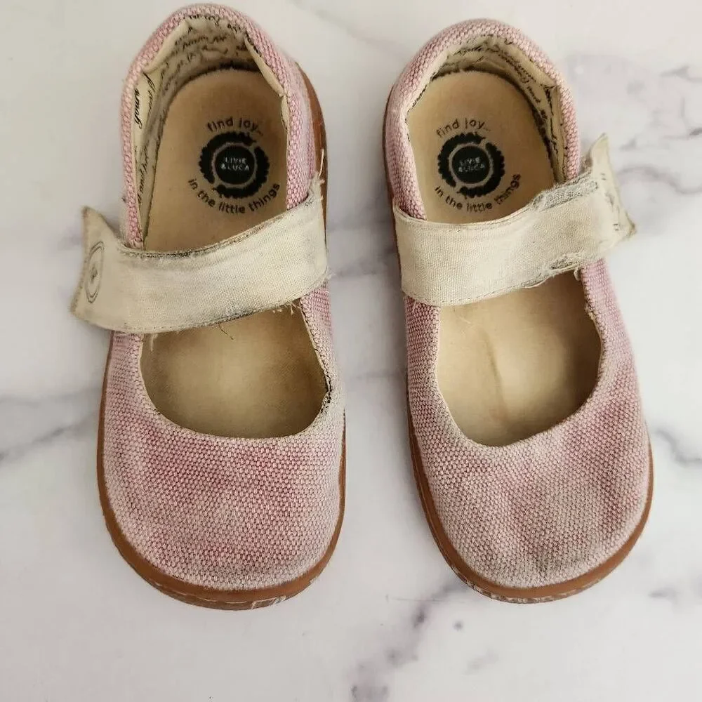 Livie & Luca Carta II light pink fabric mary jane easy to put on minimalist
